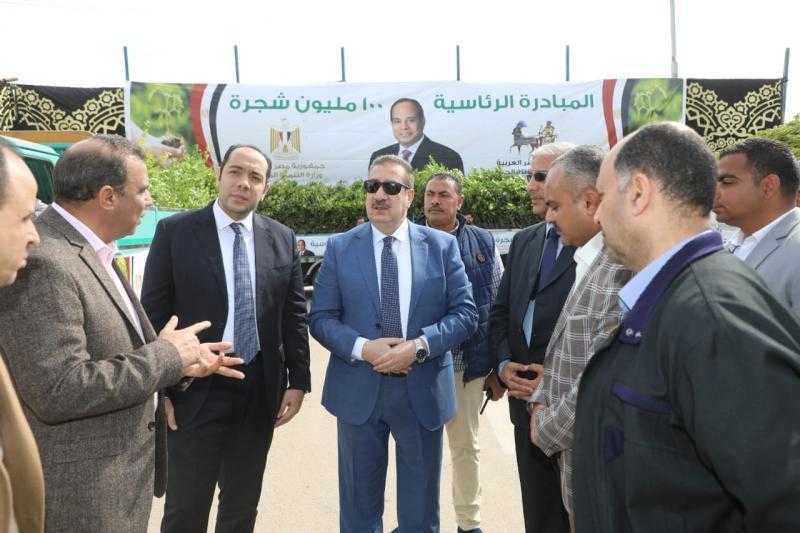 محافظ المنوفية يتابع تنفيذ أعمال المبادرة الرئاسية 100 مليون شجرة بنطاق المحافظة