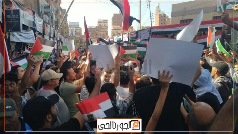 محافظات  المئات بالمنوفية يساندون الشعب الفلسطيني