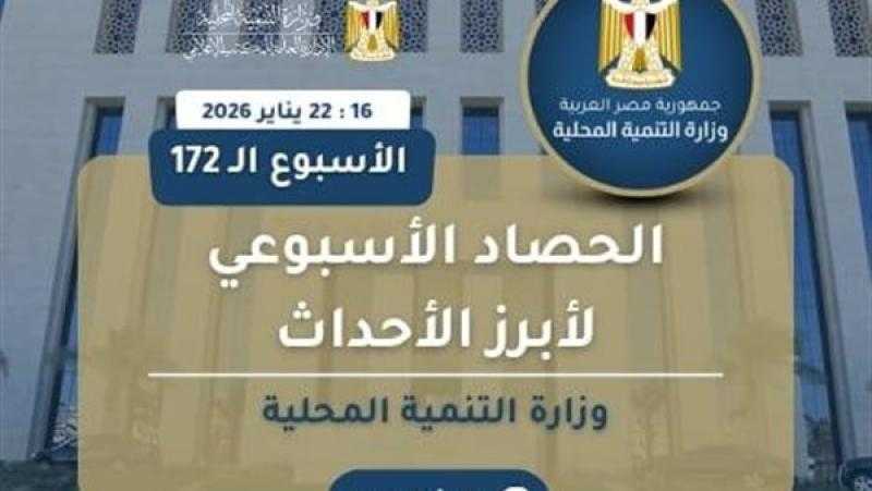 افتتاح حديقة كابريتاج حلوان.. أبرز أنشطة وزارة التنمية المحلية خلال أسبوع